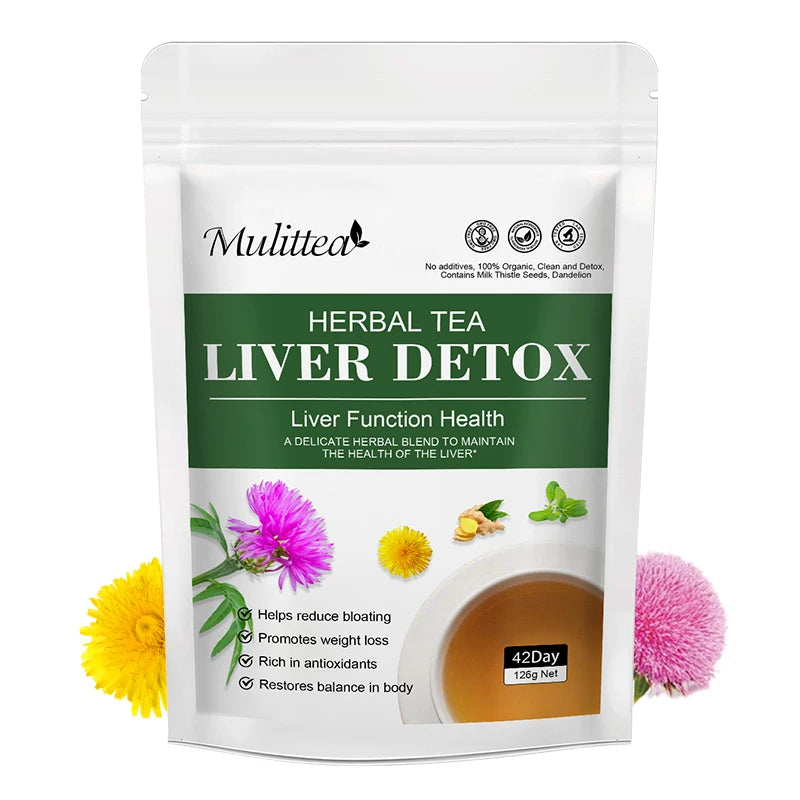 Mulittea Liver Detox Tea Dandelion Root Milk Thistle Turmeric