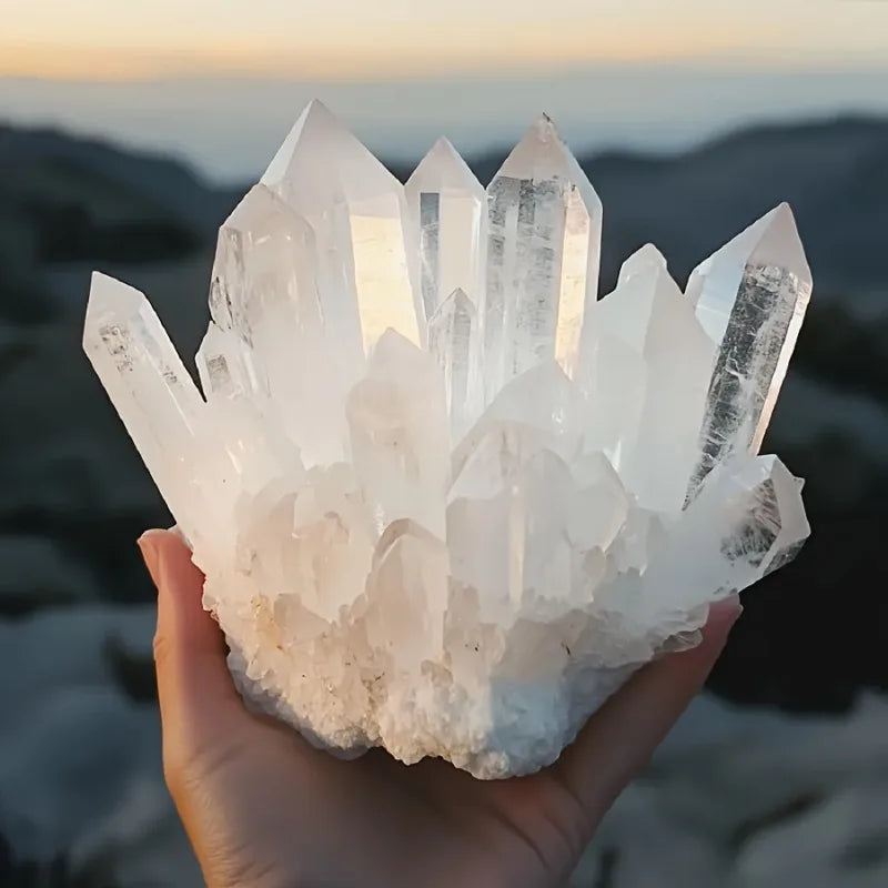 CrystalHola Spiritual Clear Quartz Crystal Cluster Healing Ornament Gift