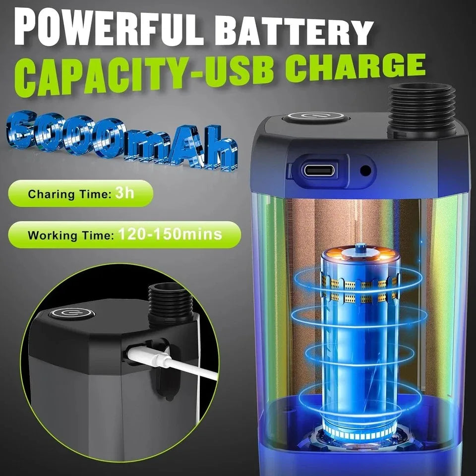 XIAOTREE Portable Camping Shower 6000mAh Rechargeable 4 Spray Modes
