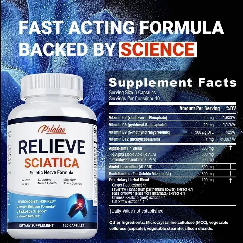 Pslalae Relieve Sciatica Capsules for Pain Relief and Mobility