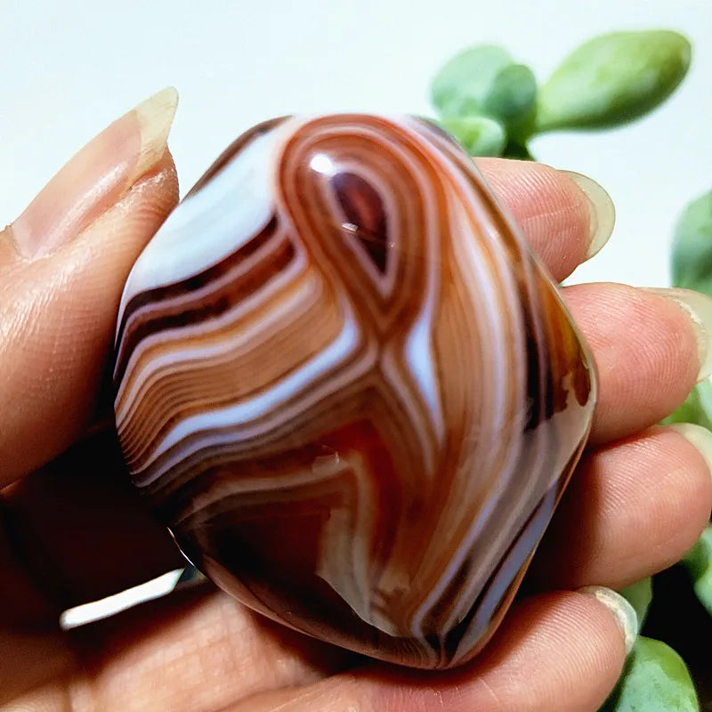 EBET Sardonyx Agate Palm Stones for Meditation and Feng Shui