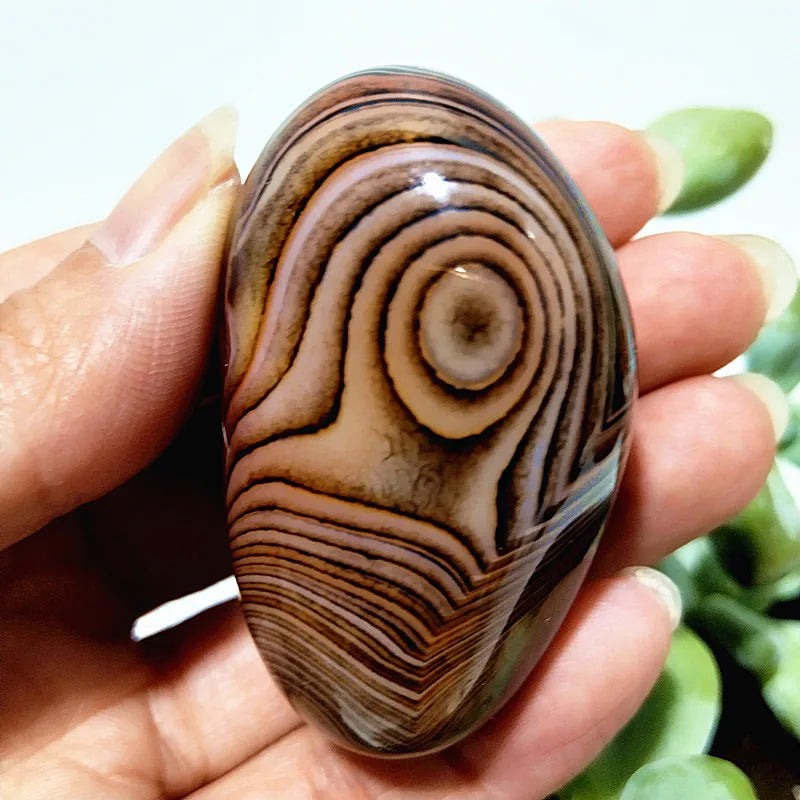 EBET Sardonyx Agate Palm Stones for Meditation and Feng Shui
