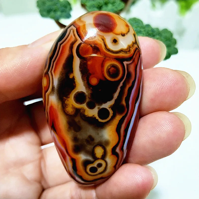 EBET Sardonyx Agate Palm Stones for Meditation and Feng Shui