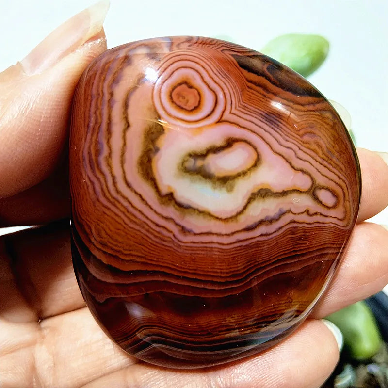 EBET Sardonyx Agate Palm Stones for Meditation and Feng Shui