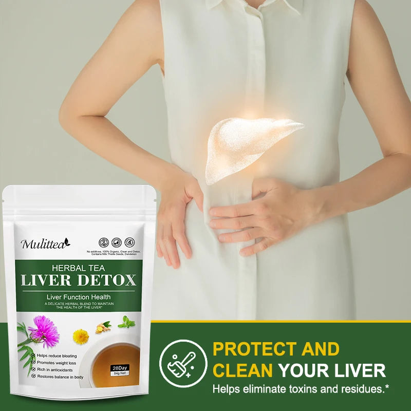 Mulittea Liver Detox Tea Dandelion Root Milk Thistle Turmeric