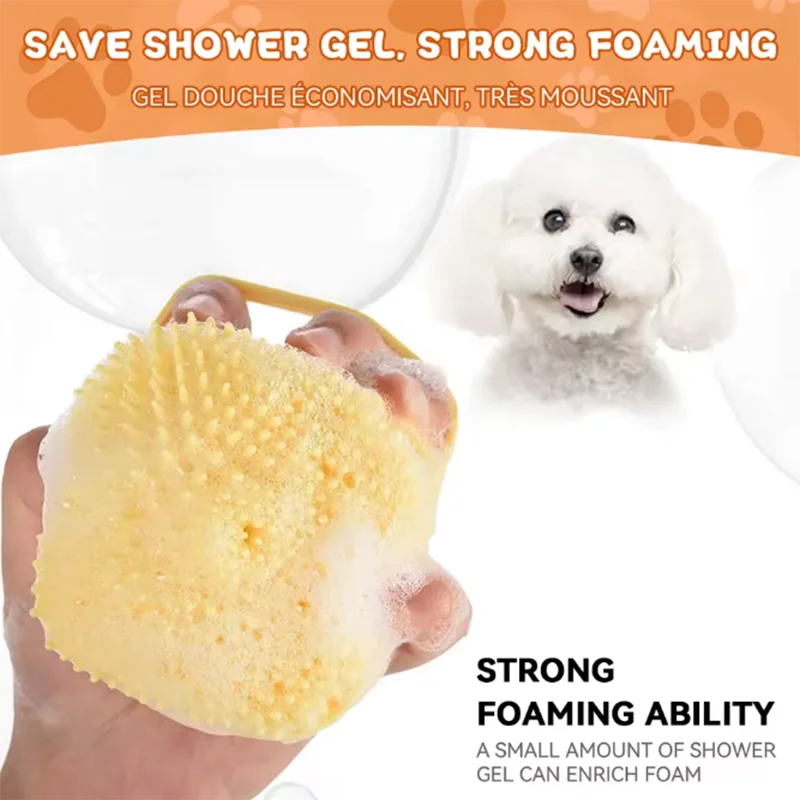 LISM Pet Bath Massage Brush Silicone Grooming Tool