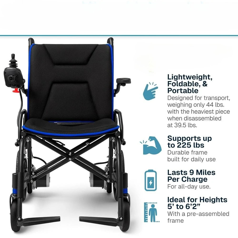 Ultralight Foldable Electric Wheelchair For Adults Mobility Aid