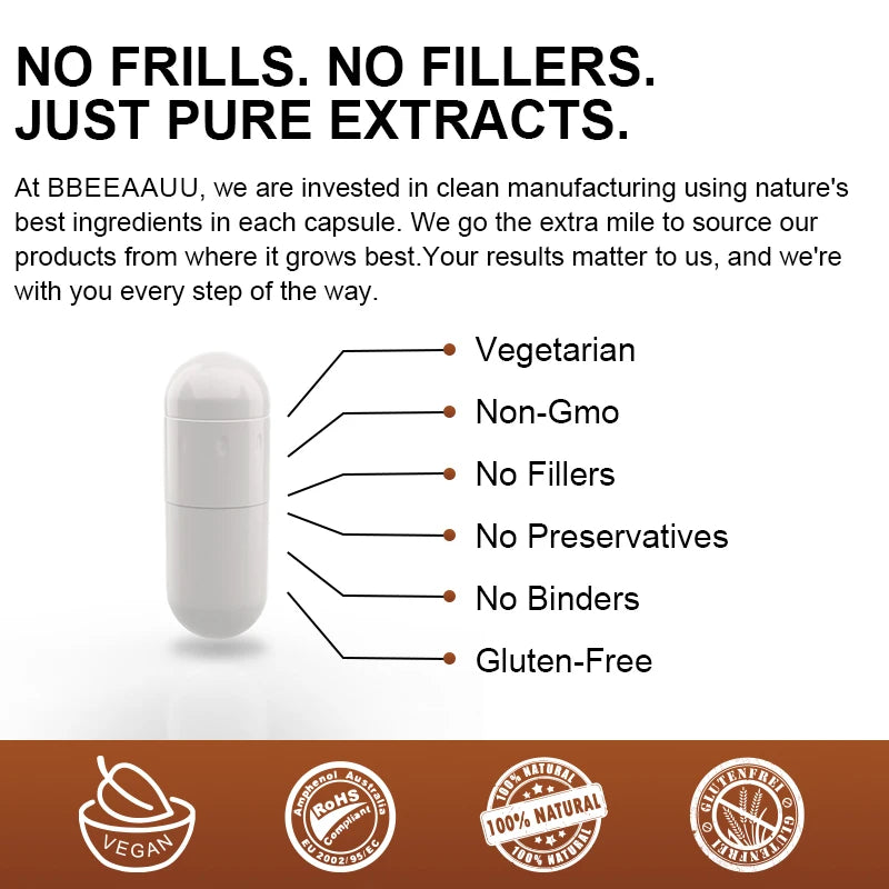Beworths Mushroom Complex Capsules For Energy Focus Memory Digestive Health