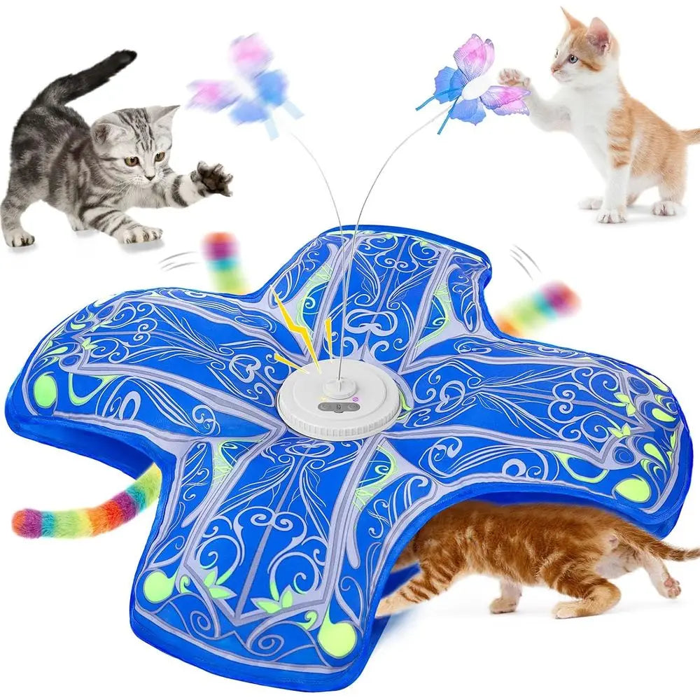 Interactive Indoor Cat Toy Dual Motion Rechargeable Touch And Seek