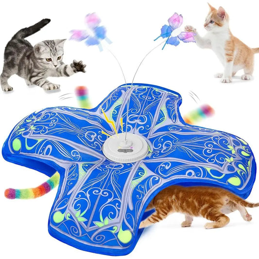 Interactive Indoor Cat Toy Dual Motion Rechargeable Touch And Seek
