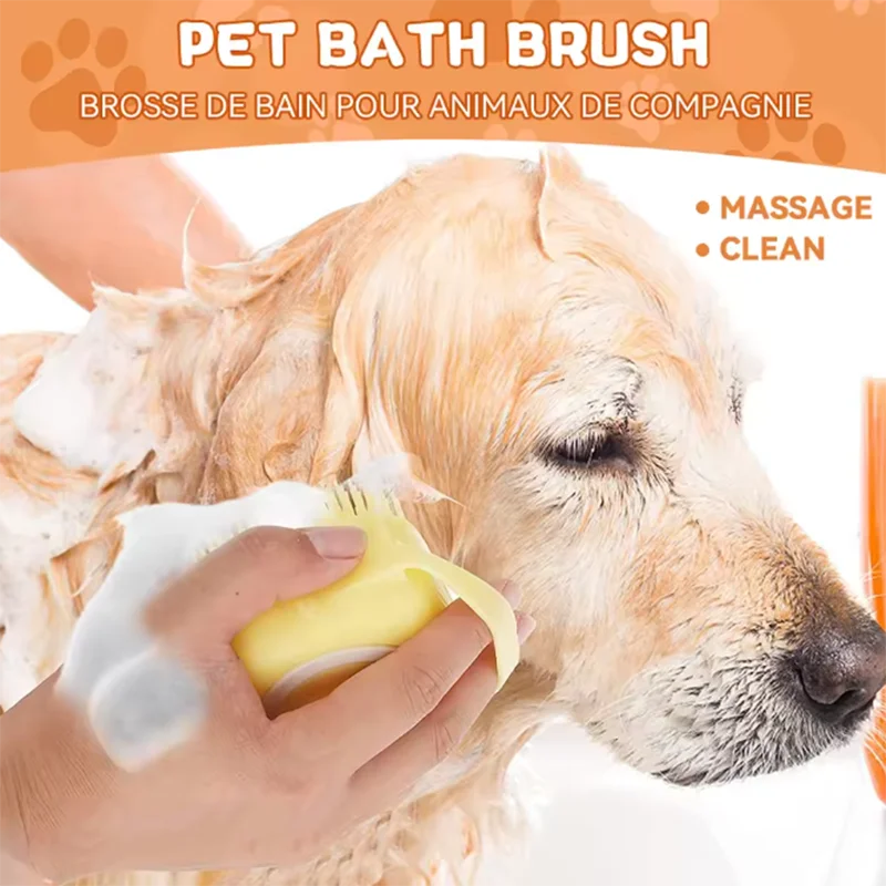 LISM Pet Bath Massage Brush Silicone Grooming Tool