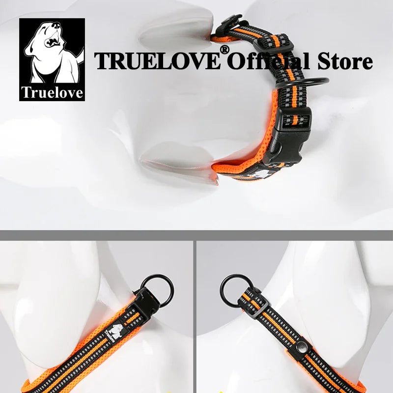 TrueLoveCN Dog Collar Nylon Adjustable Padded Reflective