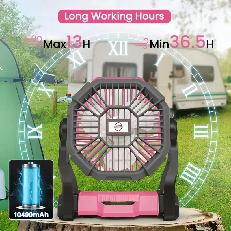 URGGU Three In One Camping Fan With LED Lantern EmergencyPower