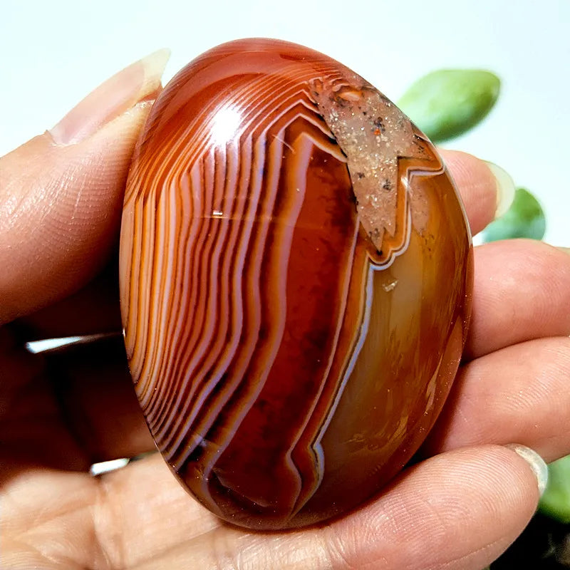EBET Sardonyx Agate Palm Stones for Meditation and Feng Shui