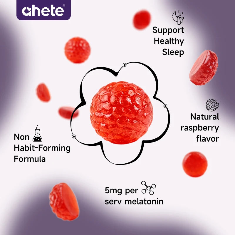 Ahete Melatonin Gummies 5mg Daily For Sleep Support