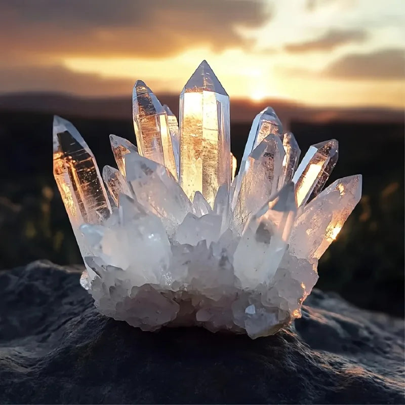 CrystalHola Spiritual Clear Quartz Crystal Cluster Healing Ornament Gift
