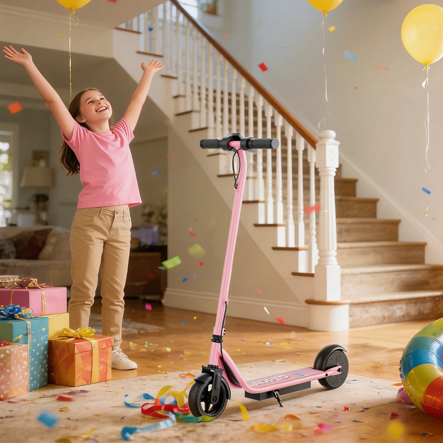 Ladped Electric Scooter for Kids Three Speed Modes 9 MPH 10 Mile Range