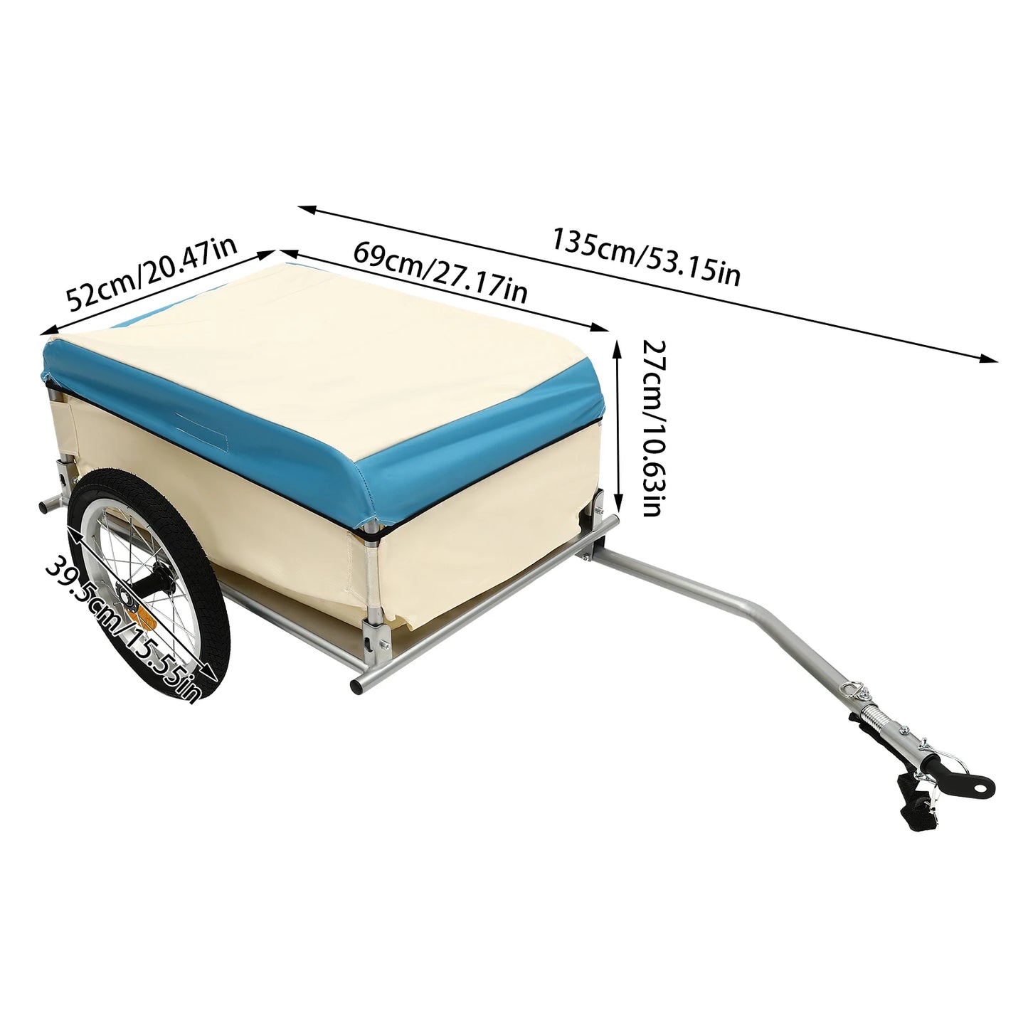 Bicycle Trailer Aluminum Cargo Bike Utility Trailer 50Kg Load