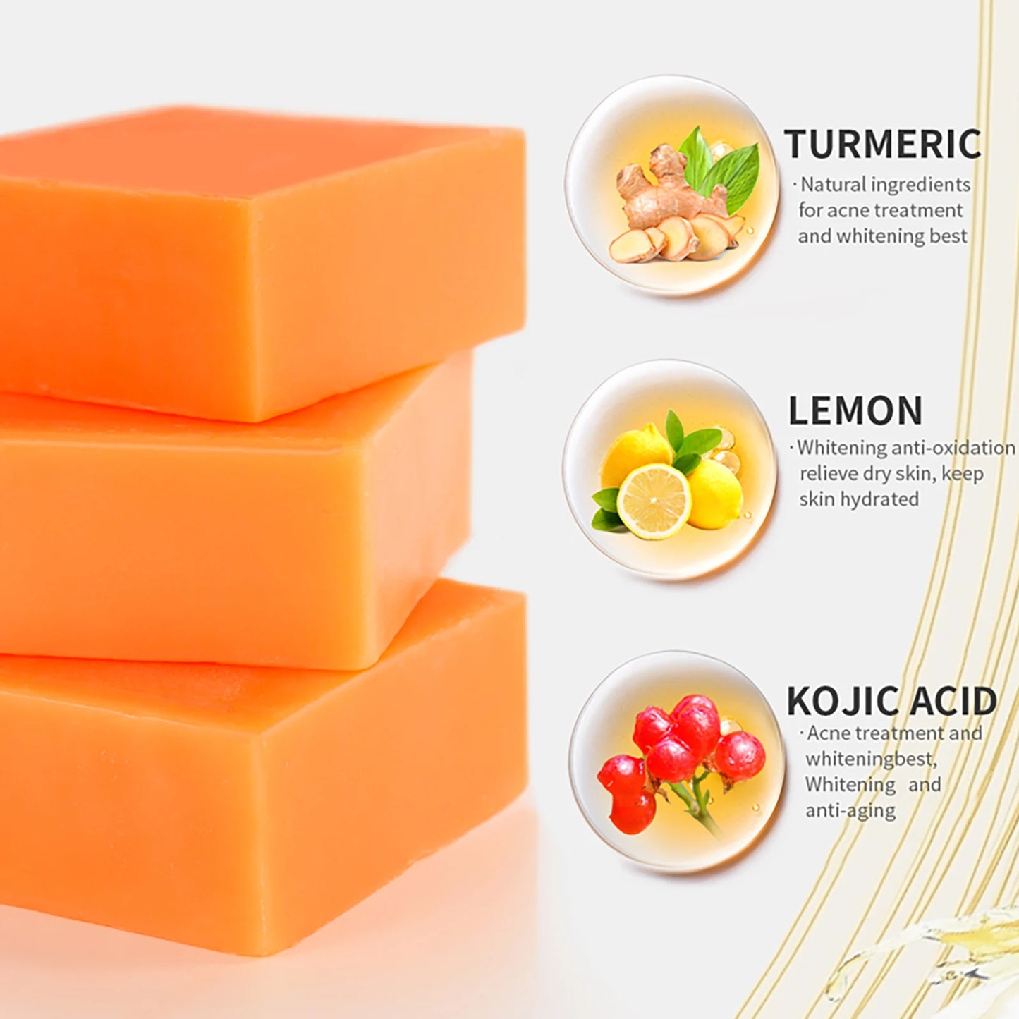 AILKE Turmeric Soap Bar Handmade Whitening For Face And Body