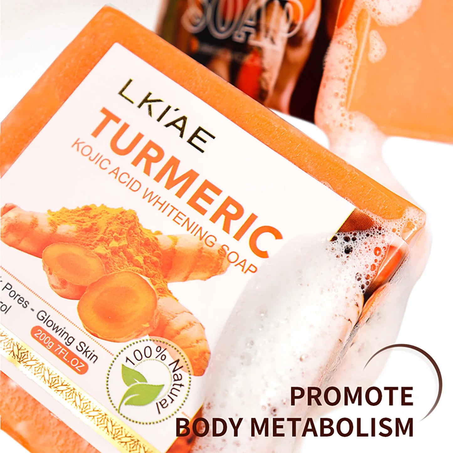 AILKE Turmeric Soap Bar Handmade Whitening For Face And Body