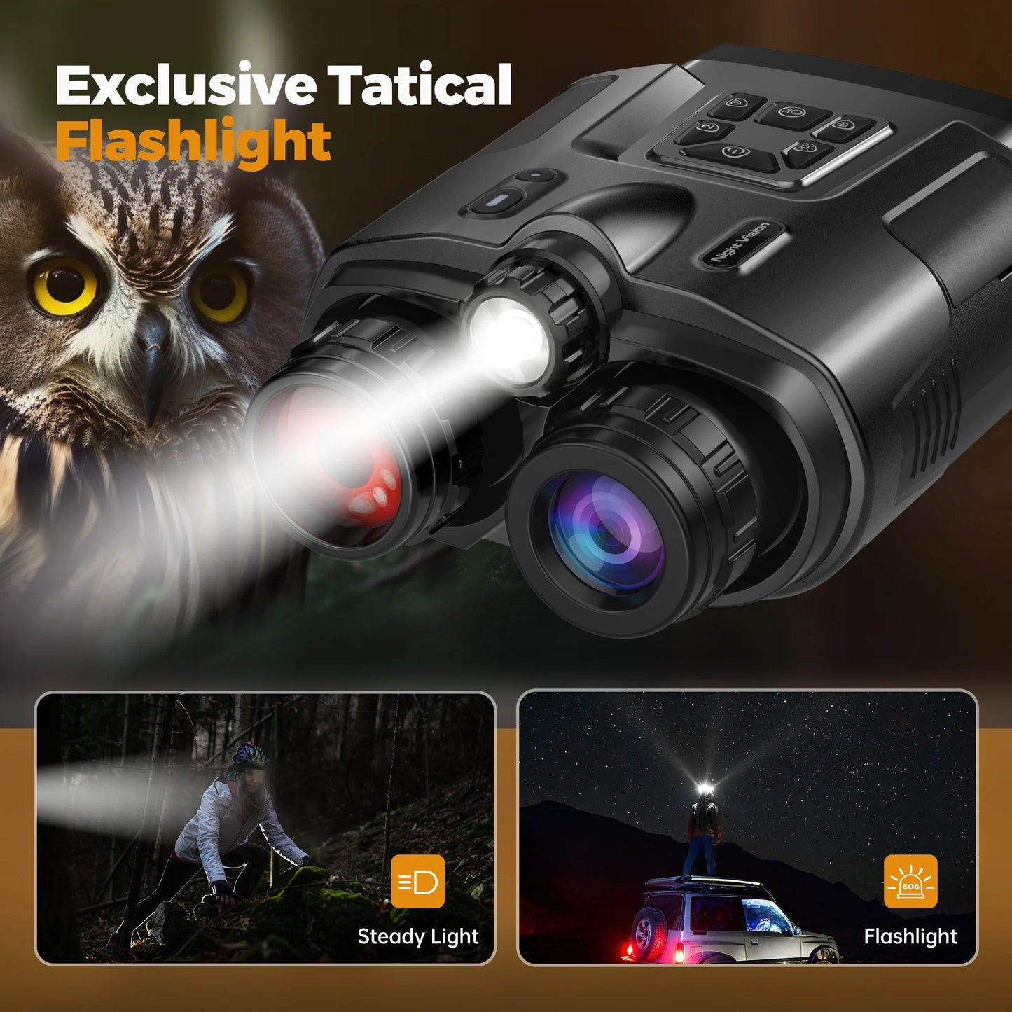 DIYIMINE Night Vision Binoculars 4K Infrared 8X Digital Zoom Goggles