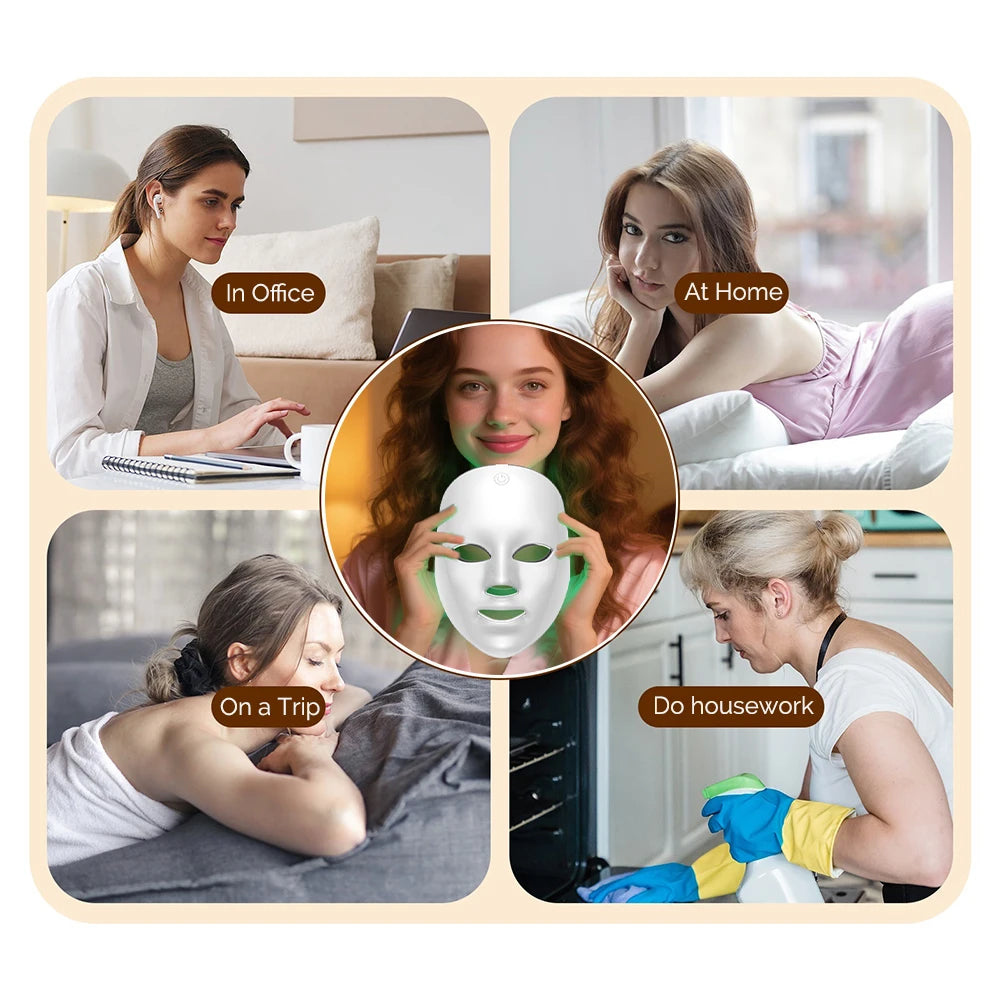Foreverlily LED Face Light Mask Photon Therapy For Skin Rejuvenation