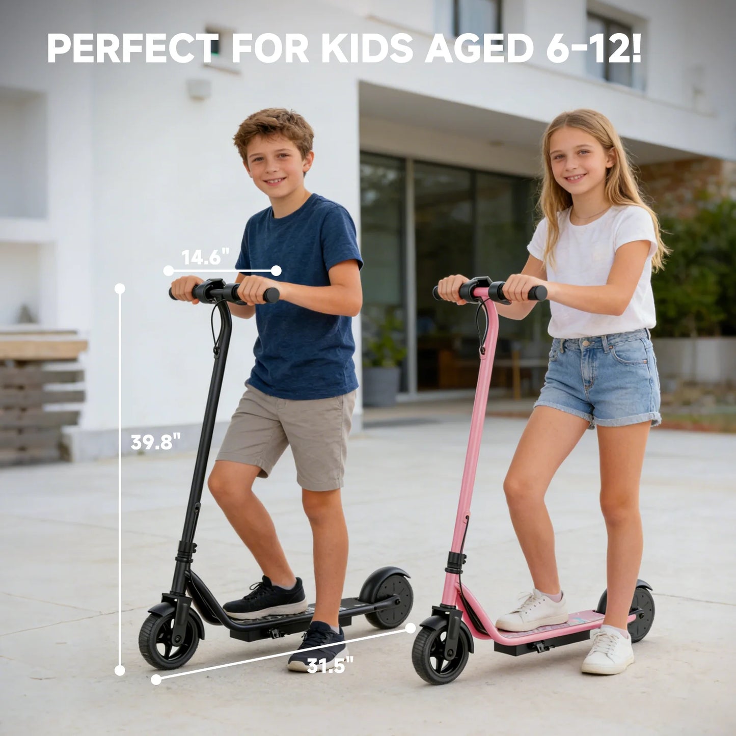Ladped Electric Scooter for Kids Three Speed Modes 9 MPH 10 Mile Range