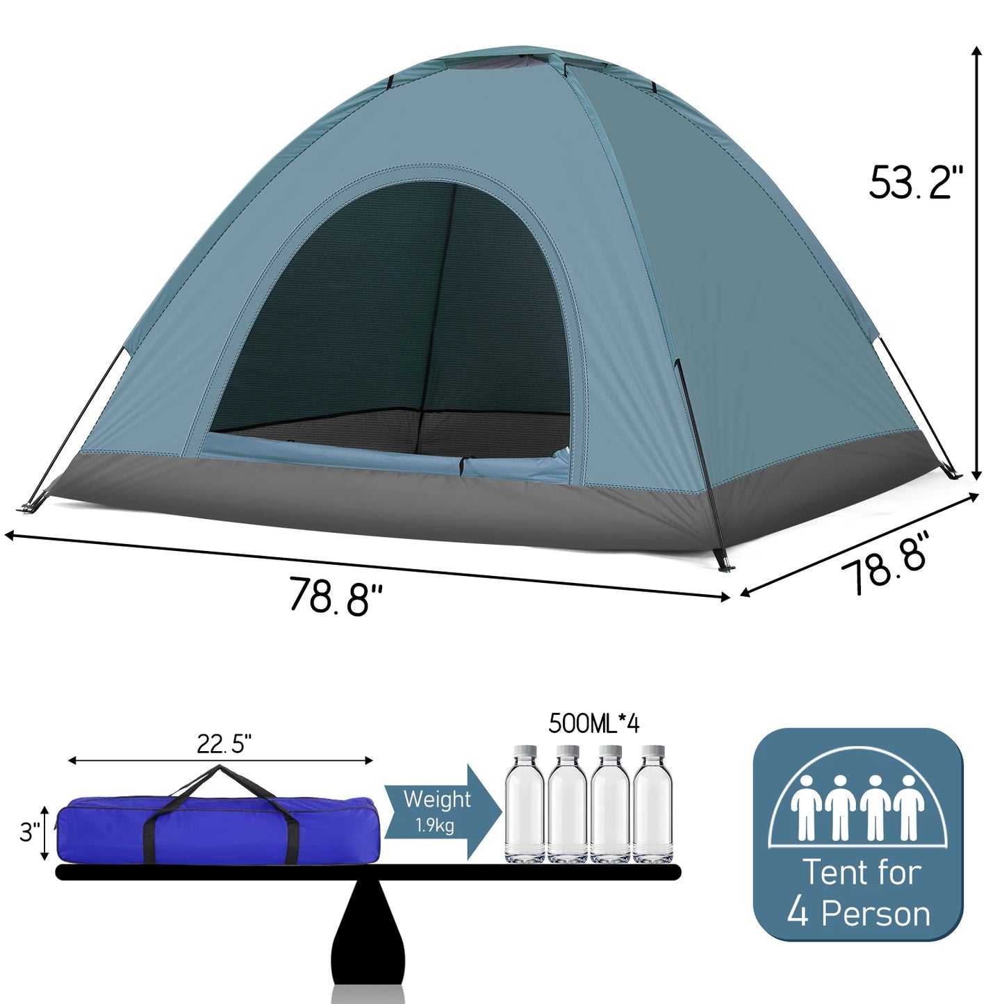 Outdoor Camping Dome Tent Rainproof and Portable for Wild Use