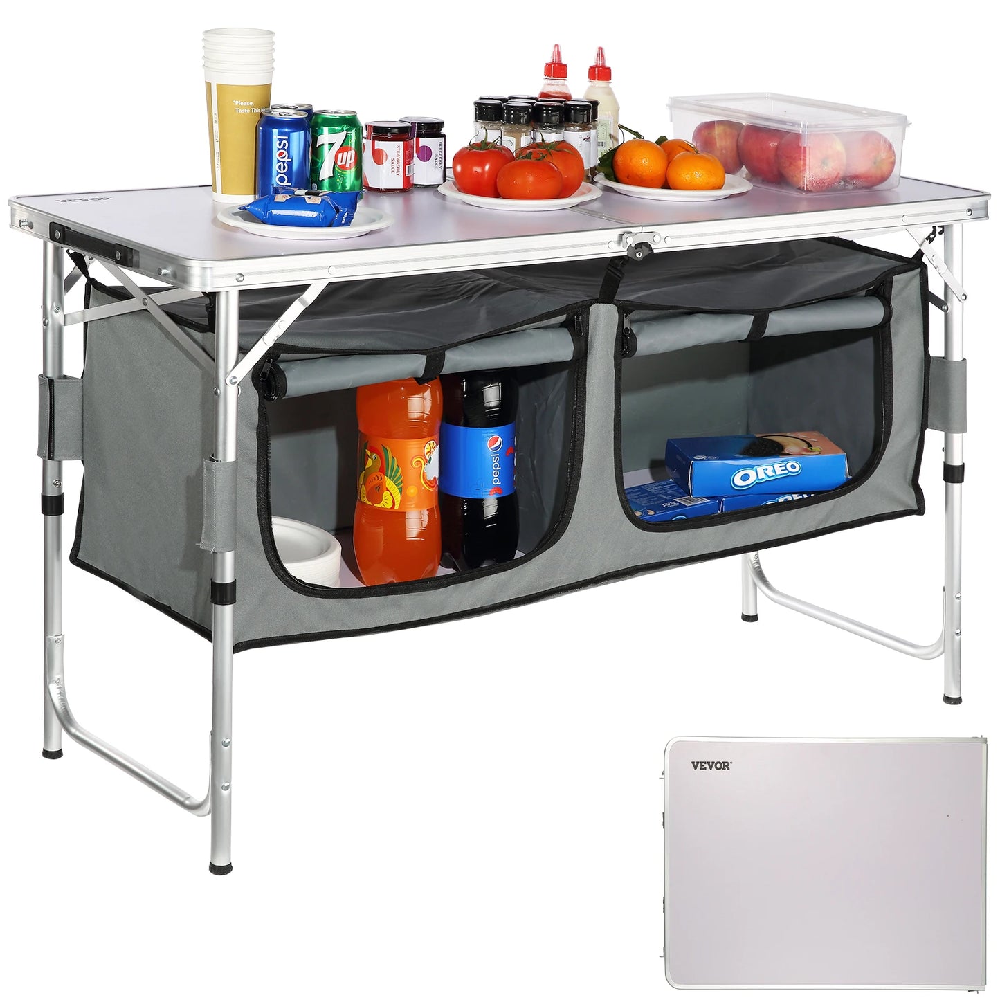 VEVOR Folding Camping Kitchen Table MDF For Outdoor Picnics RV