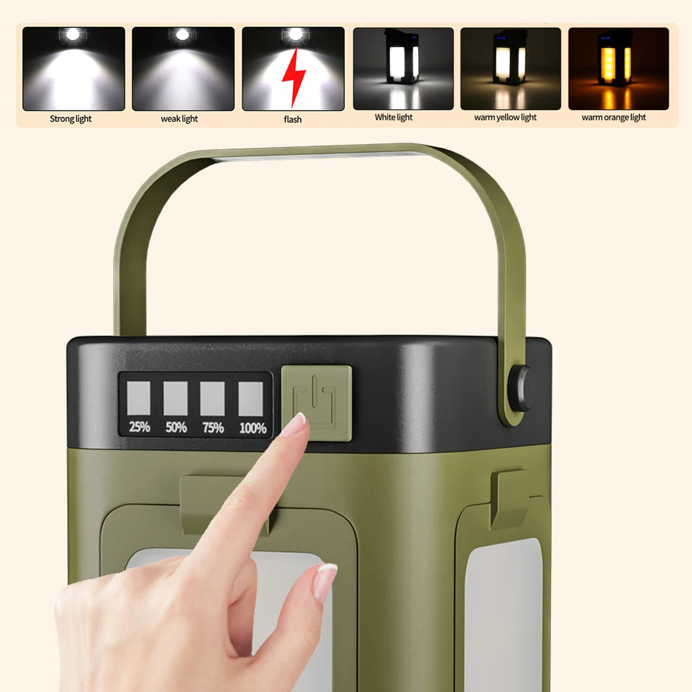 APWIKOGER Rechargeable Lantern Power Bank Solar Camping Light