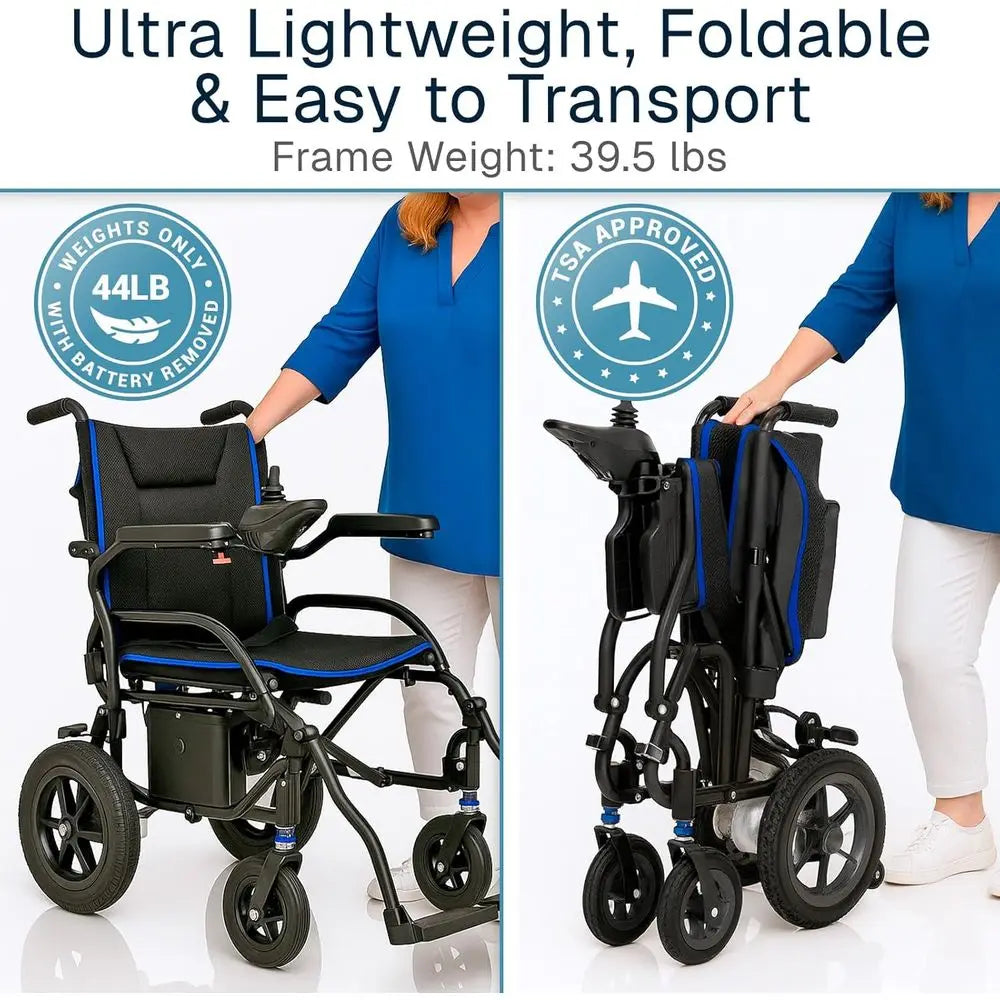 Ultralight Foldable Electric Wheelchair For Adults Mobility Aid