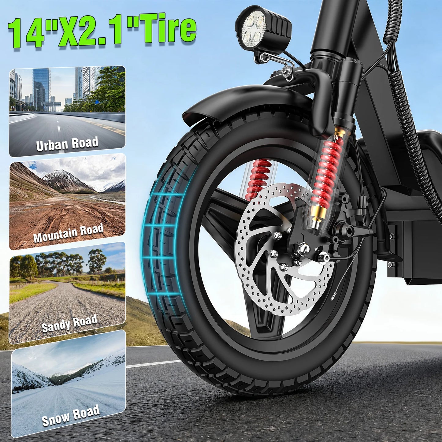 LELEKUAIFolded Luxury Adult Electric Bike 500W 48V 30MPH