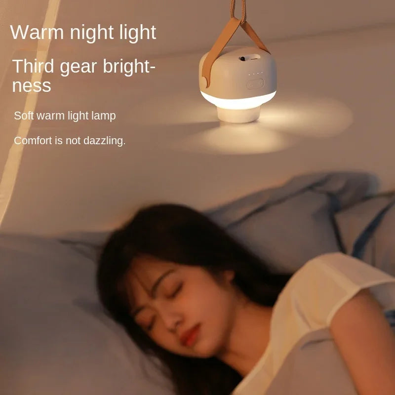 Portable Wireless Mini Ceiling Fan USB Night Light With Remote Control Stand