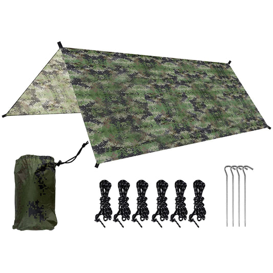 APWIKOGER Camping Tarp Awning Sun Shelter Waterproof 210T Polyester