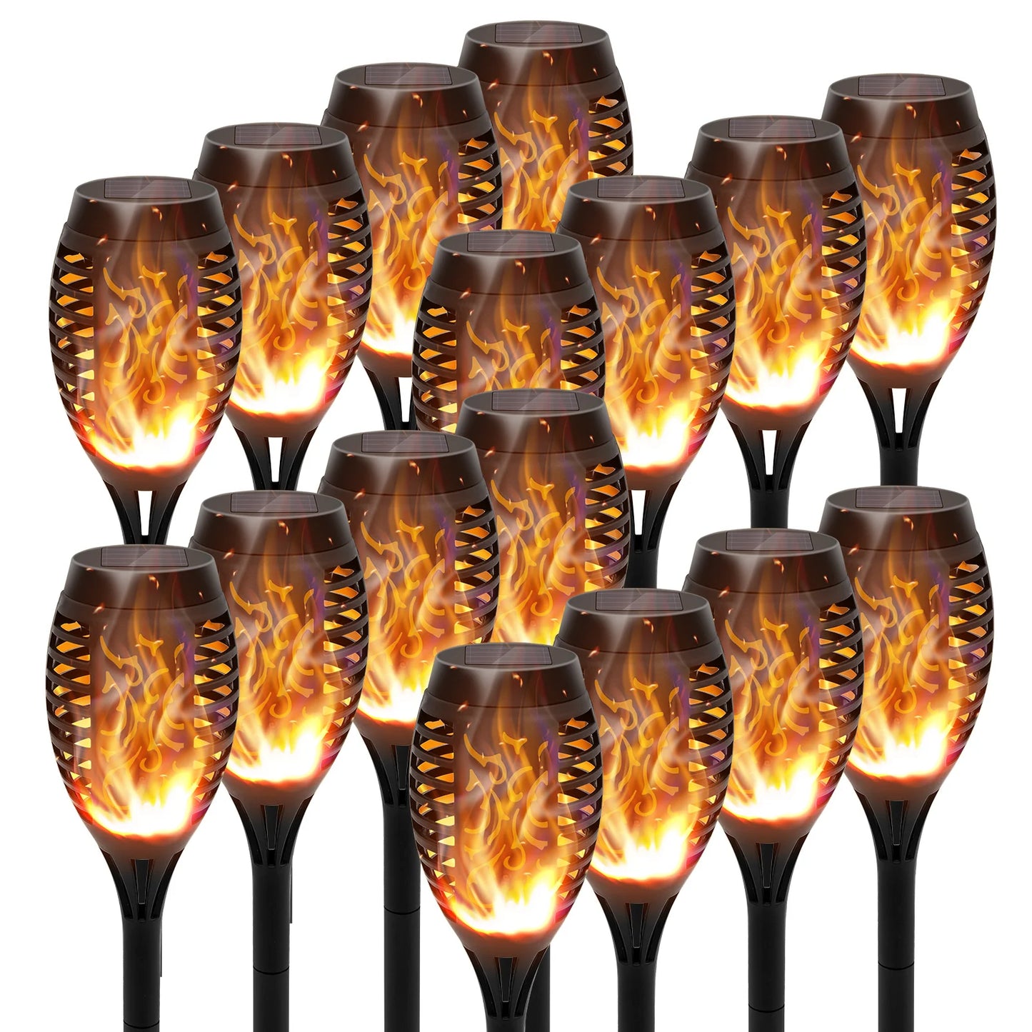 Solar Torch Lights Flickering Flame LED Waterproof Garden Path