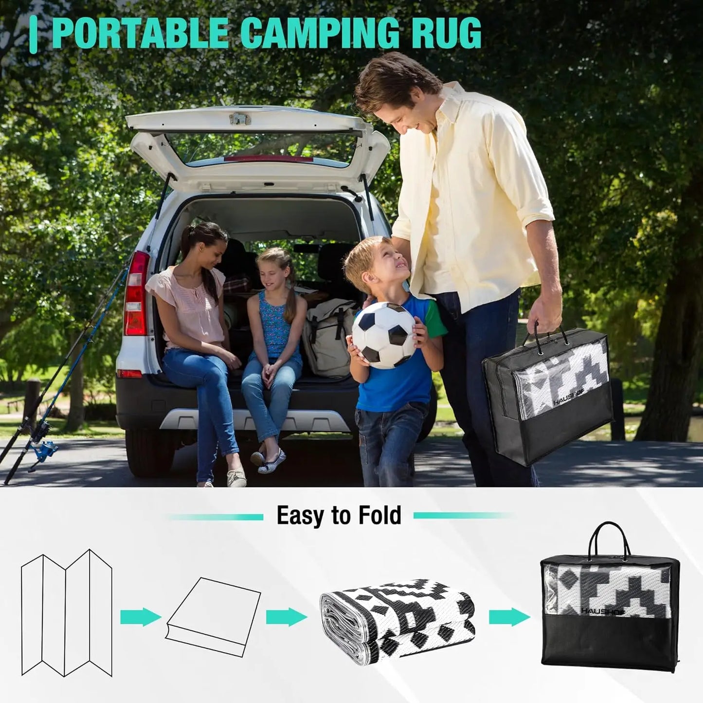 Waterproof Outdoor Rug With Led Lights For Patio RV Beach