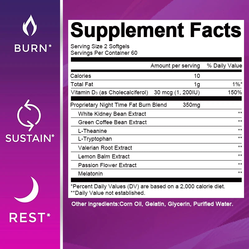 Beworths Night Time Fat Burner Capsule for Weight Loss Management