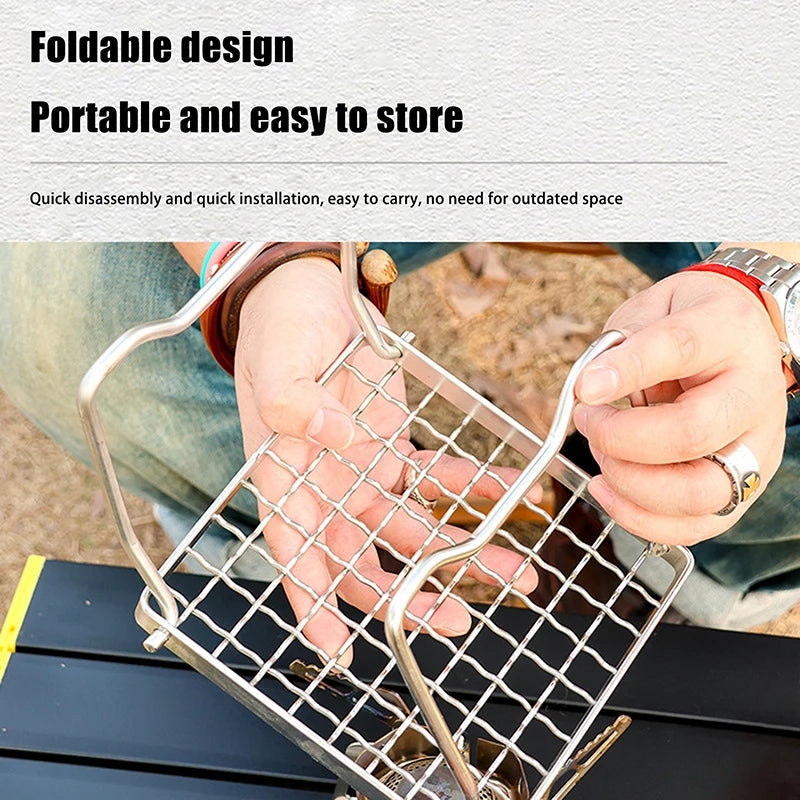 Stainless Steel Outdoor Camping Grill Portable Foldable Stove Stand