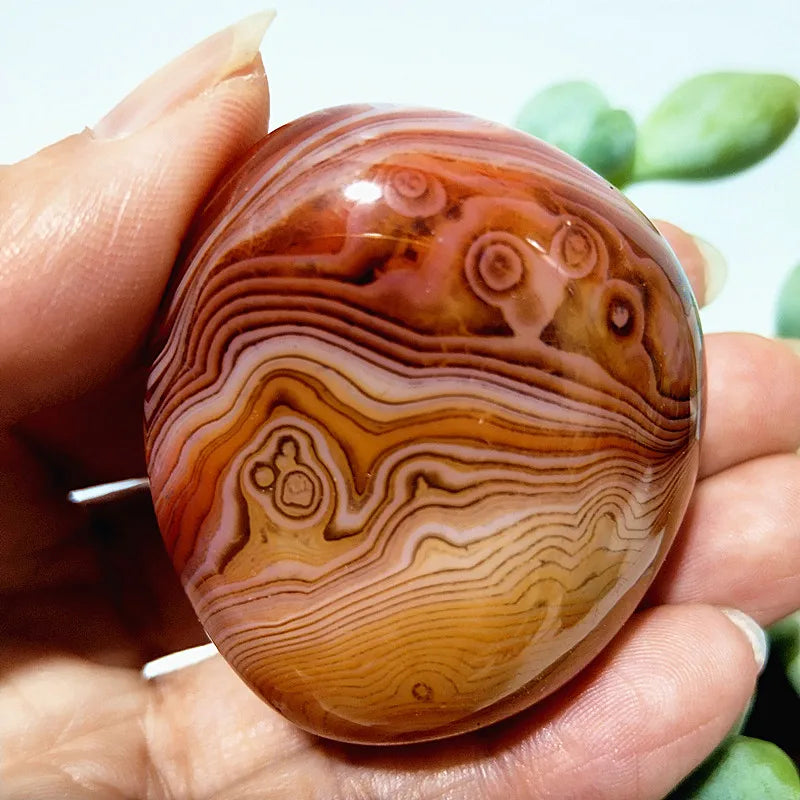 EBET Sardonyx Agate Palm Stones for Meditation and Feng Shui