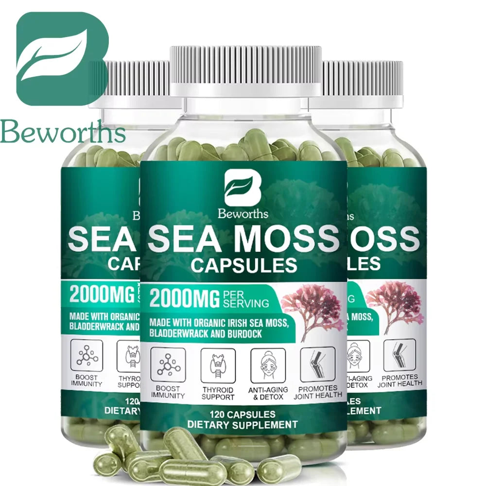 Beworths Organic Sea Moss Pills For Immune Support Thyroid Health