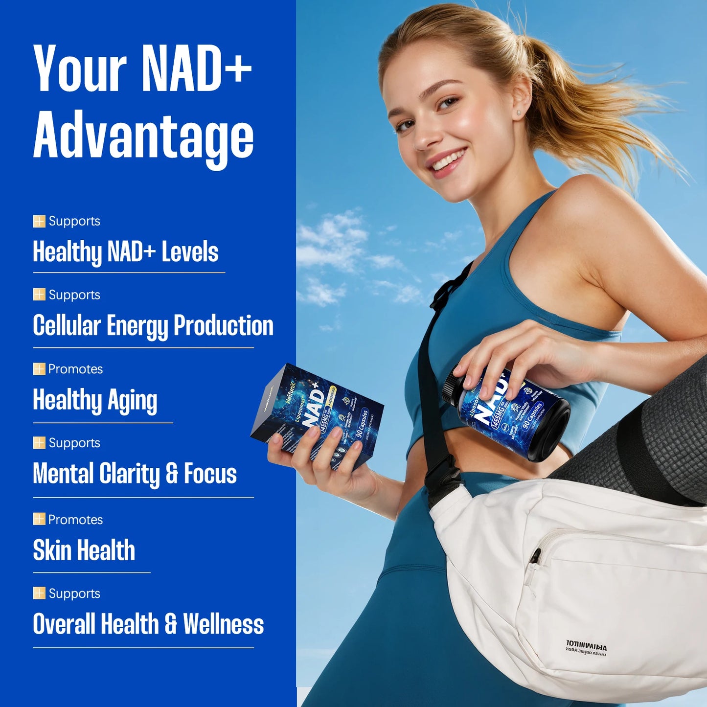 BIYODE Liposomal NAD Supplement 1450mg NAD Resveratrol For Cellular Health