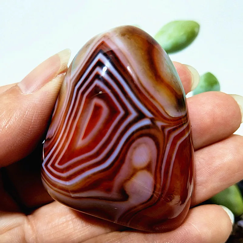 EBET Sardonyx Agate Palm Stones for Meditation and Feng Shui