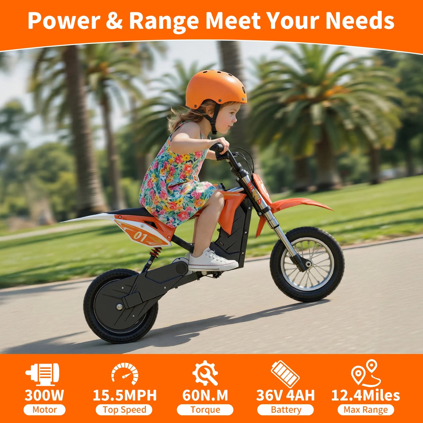 ENGWE Electric Dirt Bike 300W Offroad Ages 4 To 12
