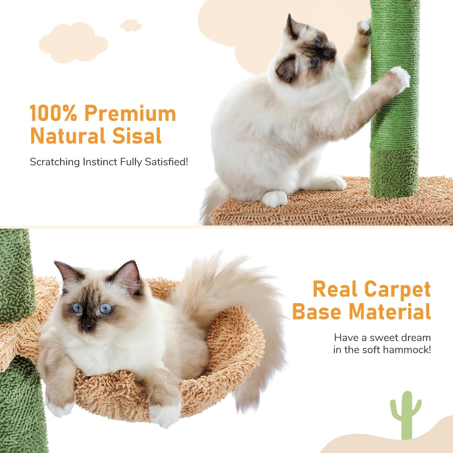 PAWZ Road Cat Tree 5Tier Floor To Ceiling Cactus Climber