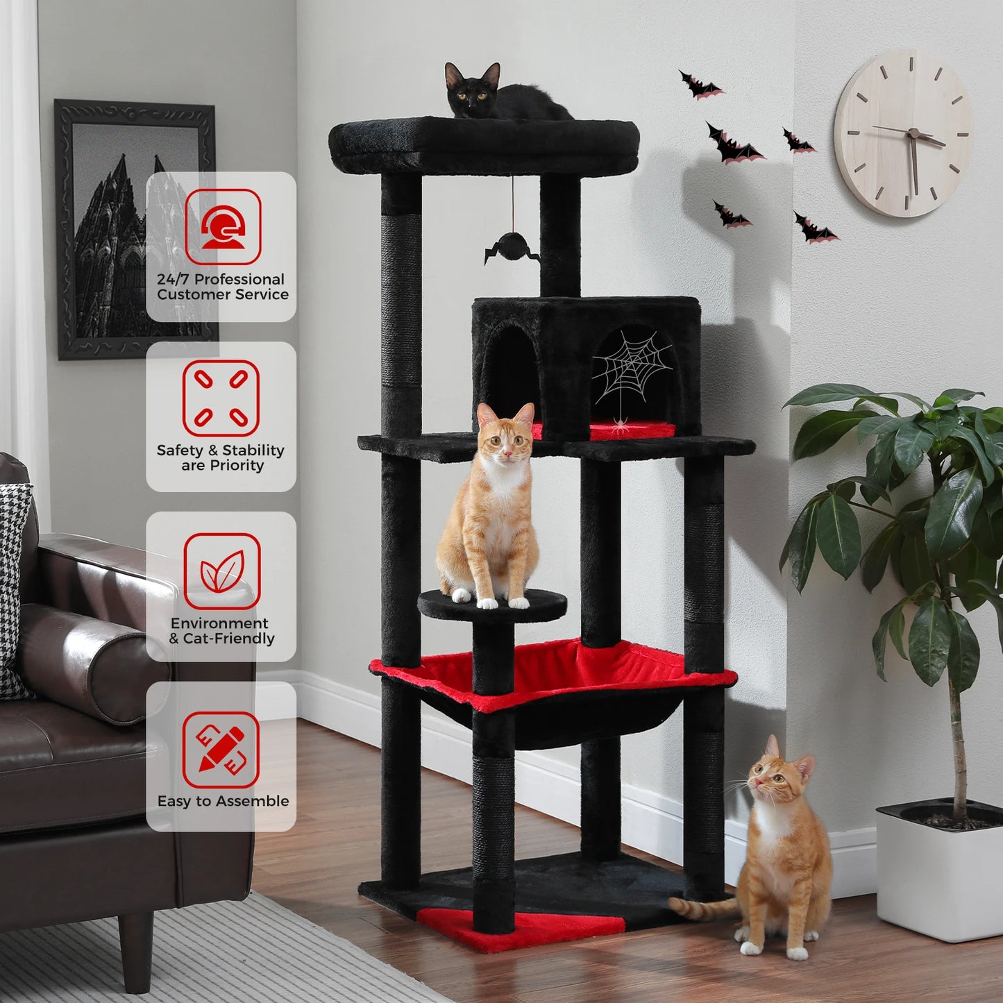 PAWZ Road Gothic Cat Tree Indoor Tall Tower With Sisal Scratching Post