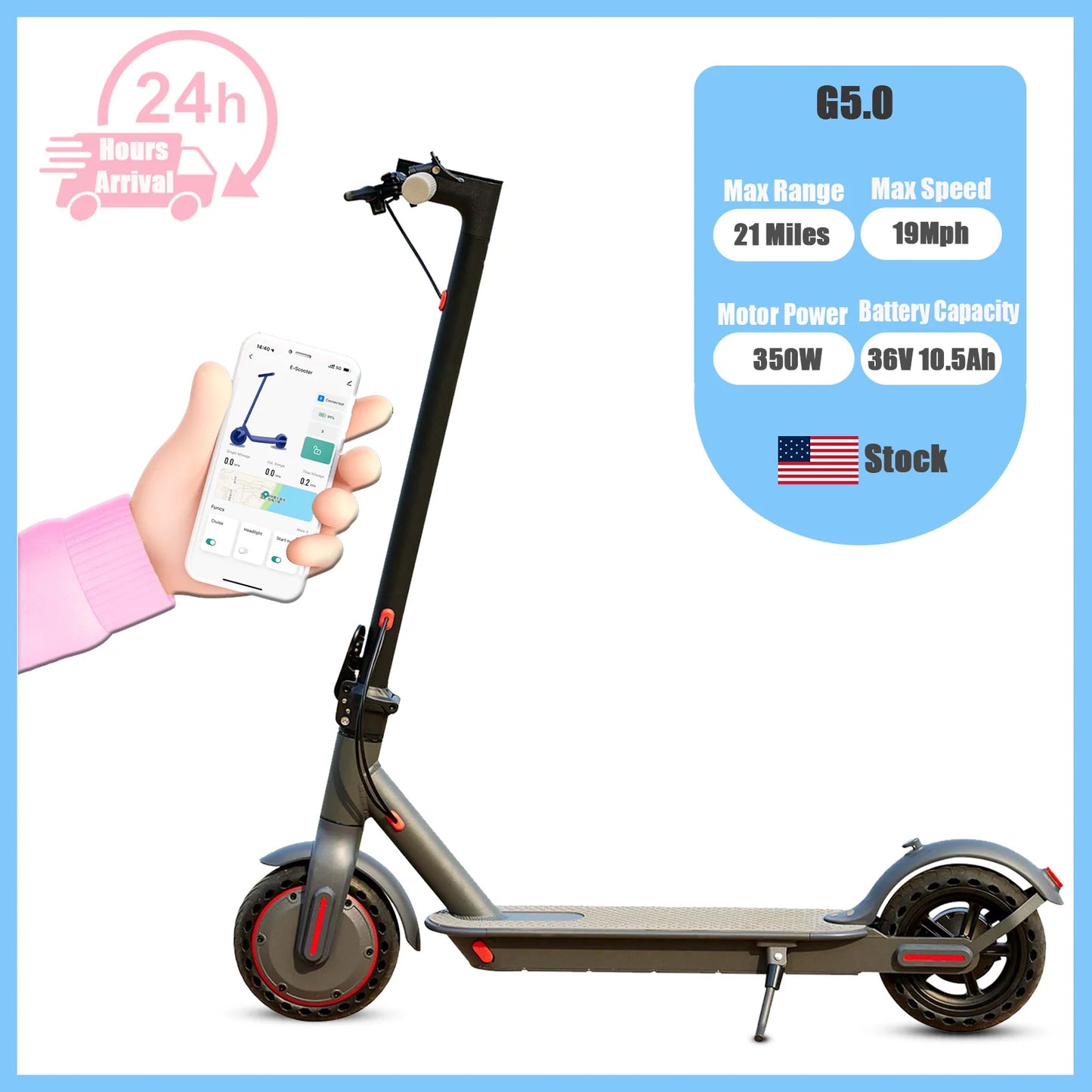 AOVOPRO G5.0 Electric Scooter 36V 350W Foldable Long Range