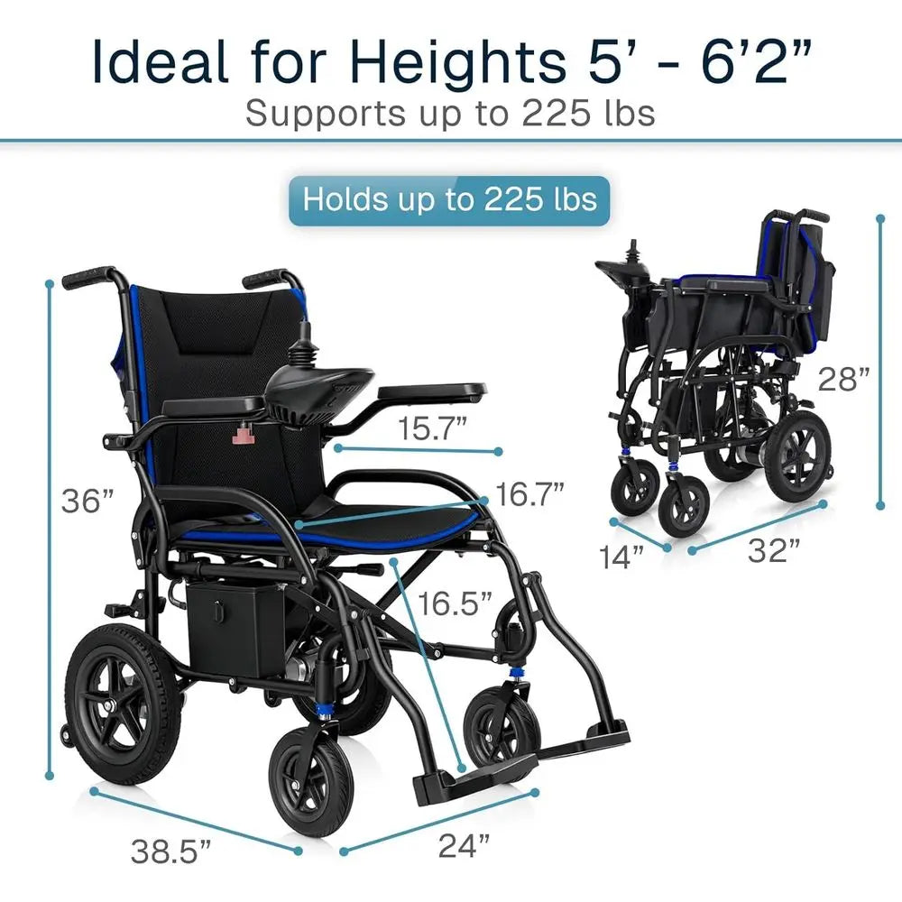 Ultralight Foldable Electric Wheelchair For Adults Mobility Aid