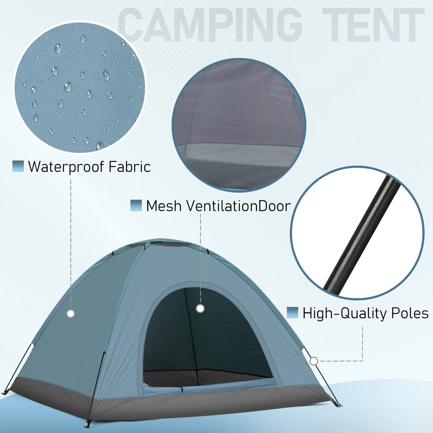 Outdoor Camping Dome Tent Rainproof and Portable for Wild Use