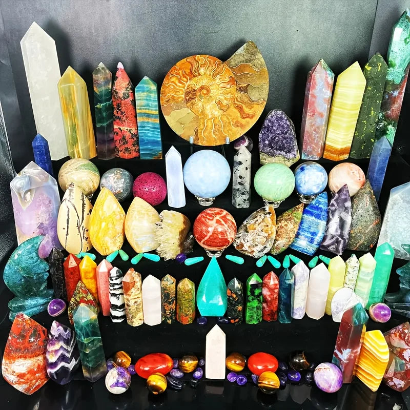 Bohemian Luxury Crystal Box Set With Multicolor Stone Shapes Gift