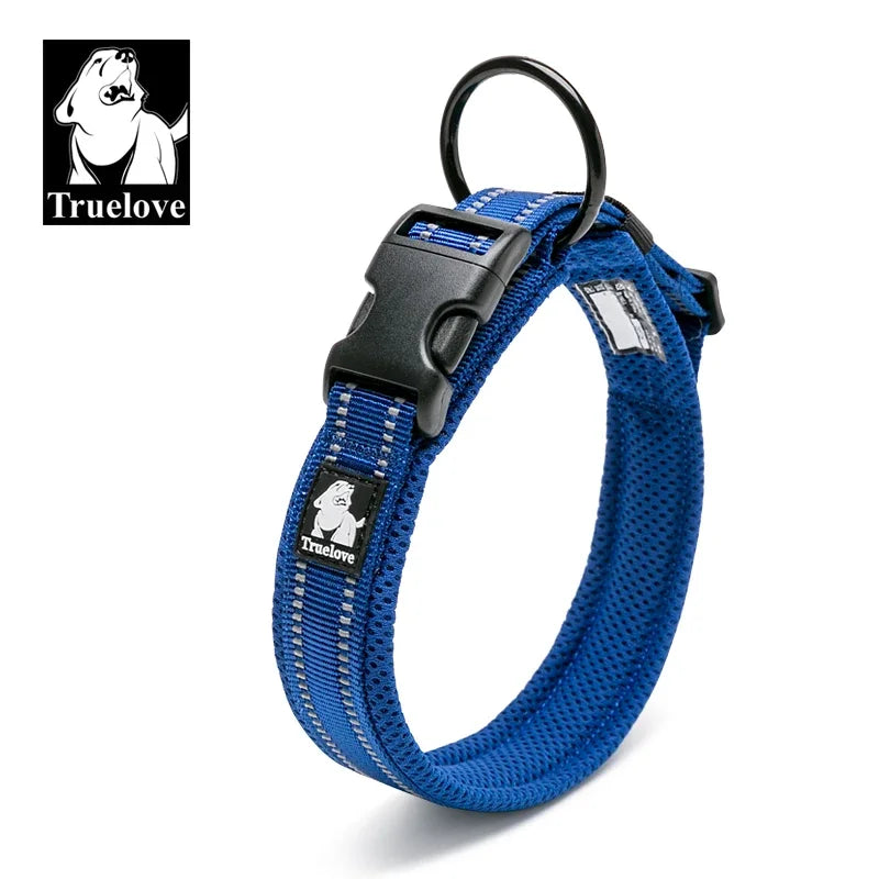 TrueLoveCN Dog Collar Nylon Adjustable Padded Reflective
